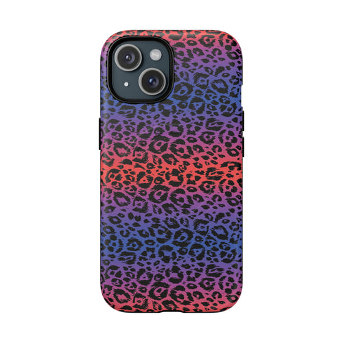 Rainbow Leopard Print Phone Case | Magnetic Tough Case